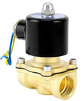 Three Quarters Inch Brass Solenoid Valve With Seals, 12V DC, Normally Closed, Fast Response For Air And Fuel Control, side view