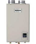 40 Gallon Gas Water Heater For Mobile Homes With 35500 BTU Condensing System High Efficiency Compact Frame Electric Ignition visible from front view.