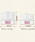 Total Game Changer Five Tier Food Dehydrator Machine For Drying Beef Jerky Fruits And Veggies With 360 Air Flow And Adjustable Heat Control dimensions before and after expansion