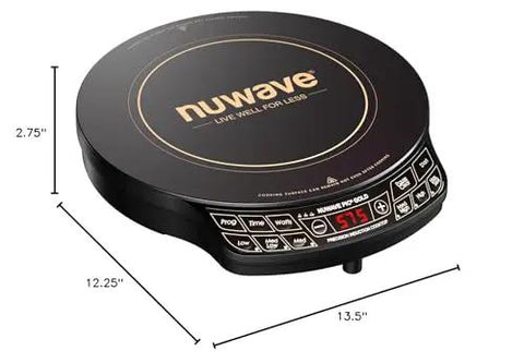 Portable Induction Cooktop With Shatter Proof Ceramic Glass Surface, 12 Inch Cooking Zone, Gold Finish, 8 Inch Heating Coil, 51 Temperature Settings