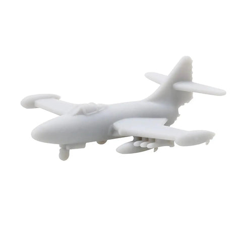 Five Pack F9F Fighter Aircraft Resin Models for Dioramas and Collectibles, 3D printed micro model, side view, 1 700 scale