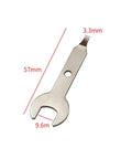 Detail view of wrench from Four Piece Collet Wrench Kit For Dremel Rotary Tools, 57mm length, stainless steel material.