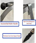 Heavy Duty Main Line Drain Auger With Slick Steel Wire Cable Kicks Stubborn Clogs Right Out Of Kitchen Sinks And Septic Tanks, featuring Assisted Ball Roller Handle and Premium Cast Iron Impact Head.