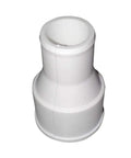 White Plastic Reducer Hose Adapter From One And A Half Inch To One And An Eighth Inch For Pumps Built Tough Heavy Duty Molded Non Corrosive