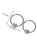 Solid Metal Pull Ring Handles 12-Piece Set, Screwless Drop Ring Pulls For Cutting Boards And Cabinet Doors, two rings with dimensions