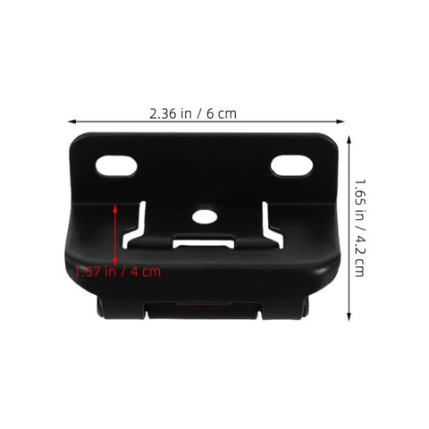 Self Closing Cabinet Door Hinges For RV And Camper, 6 Pack, Black Semi Concealed Hardware dimensions illustration.