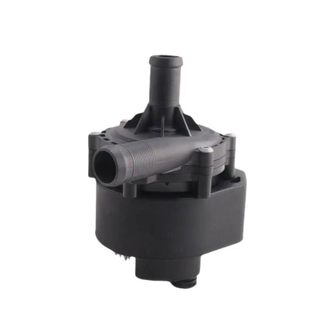 Top Shelf Electric Water Pump Replacement For Tesla Model S And Model X Auxiliary Coolant Pump 106747300H side view with black casing and inlet.
