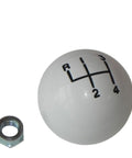 White 1964-72 Chevy GM 4 Speed Shifter Ball With Lock Nut Correct 1 7/8 Inch Diameter And 3/8-16 Thread OE Style Replacement for Classic Manual Transmissions