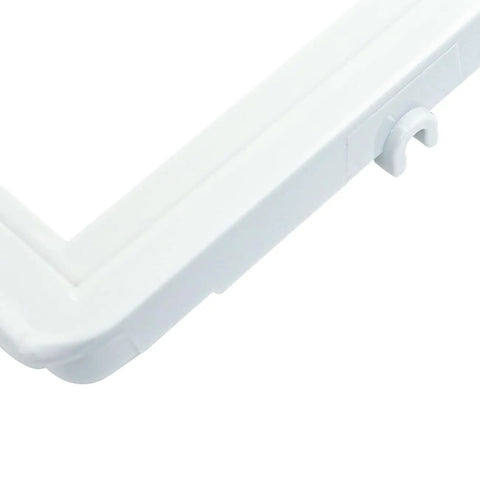 Close-up of Refrigerator Crisper Pan Cover Frame Without Glass Replacement Shelf Frame Compatible With AP4510710, corner view