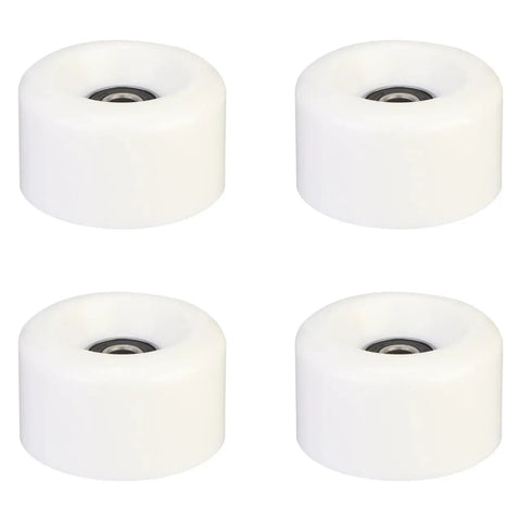 4 Piece PU Double Row Roller Skate Wheels With Bearings For Quad Skating, white PU wheels with bearings for indoor outdoor use
