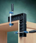 90 Degree Right Angle Woodworking Clamp, Polycarbonate Square Tool holding wood pieces steady at a precise 90-degree angle.