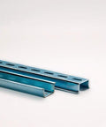 Slotted Steel DIN Rail Mounting Bar 1 Meter Long By 35mm Wide By 15mm High Pre Slotted RoHS Compliant Heavy Duty Industrial Grade For Electrical Enclosures, Cabinets And Equipment Racks