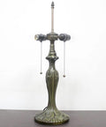 Table Lamp Base Replacement 24 Inch Tall With 6.5 Inch Wide Base Dark Bronze Zinc Alloy Finish Fits 12 14 16 18 Inch Tiffany Style Stained Glass Lampshades Pull Chain UL Listed Perfect For LED Bulbs