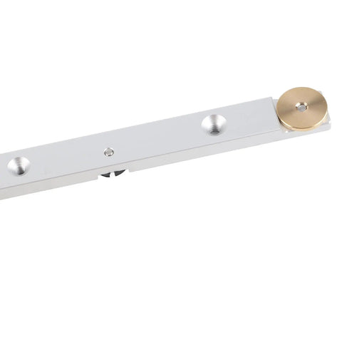 Pro Grade Aluminum Miter Bar For Table Saws And Router Tables, Adjustable M6 Crosscut Sled, Slotted Guide Rail, close-up view