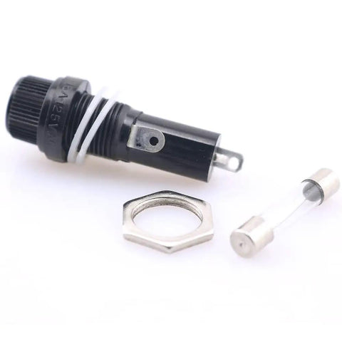 4 Pack 6x30mm Fuse Holders Panel Mount Screw Cap Style Built To Last For 250V AC 10A And 125V AC 15A Fuses, Black Plastic