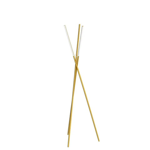 LED Tripod Floor Lamp For Living Room And Bedroom, minimalist gold antique brass finish, three-light modern standing lamp
