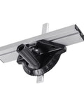 Heavy Duty Aluminum Miter Gauge Fence System With Quick Grip Push Block And Angle Plate Ruler For Table Saw, black and silver design.