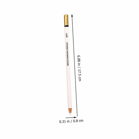 Single pencil from Six Piece White Sketch Pencils Set For Charcoal Drawing Artists And Newbies Soft Medium Hard Graphite.