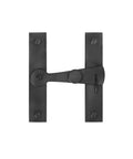 Two And A Half Inch Black Wrought Iron Barn Door Gate Latch With Mounting Hardware Heavy Duty H Shaped Flip Latch Rust Resistant