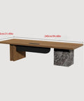 Premium Solid Wood Computer Desk For Home Office Boss Grind Zone Ergonomic Standing Workbench with dimensions 240x80x75 cm.