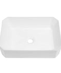 Rectangle Bathroom Vessel Sink 19 By 14 Inches Porcelain Ceramic White Above Counter Vanity Sink For Cabinets Lavatory Hotel And Home