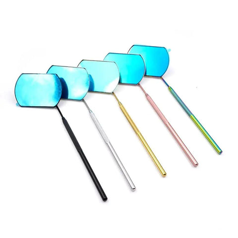 Portable Eyelash Extension Inspection Mirror With Non Slip Grip Stainless Steel Body For Fast Grab And Go Beauty Checks
