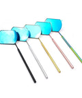 Portable Eyelash Extension Inspection Mirror With Non Slip Grip Stainless Steel Body in multiple colors including black.