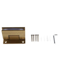 Glass Door Hinges For Shower And Office Partitions With A Smooth 180 Degree Swing And Stable Panels, Heavy Duty Rust Resistant 304 Stainless Steel For Bathrooms, Laundry Rooms, And Humid Spaces. Brass hinge with screws and hex key
