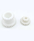 Two Speed Hi Low Plastic Double Gear Set For CJ0618 Mini Lathe Series Replacement Part Built For Small Metal Projects And Handles Tough Cuts With Durable M2.25 Module 45mm Height 30mm Bore 29 Teeth, white plastic gears