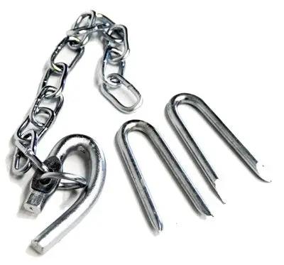 Top Notch Electric Fence Gate Latch Bundle Of 20 With 14 Inch Steel Chain And Heavy Duty Staples for farm security accessories.