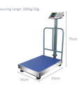 Rock Solid Heavy Duty Digital Platform Scale With Removable Guardrails Foldable Carry Frame, blue platform, maximum 200kg, LCD display.