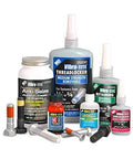 Assorted bottles of threadlocker and lubricants including Blue Plastic Parts Thread Locker 20 Gram That Locks Down Plastic Threads So They Stay Tight Medium Strength Formula For Quick Clean Application Ideal For Auto DIY Projects And Everyday Home Fixes