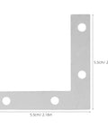 100 Pack Silver L Shape Corner Brackets For Wood And Frames Easy Install Right Angle Braces 2.17 Inch shown with dimensions