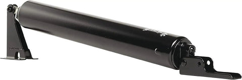 Premium Heavy Duty Pneumatic Storm Door Closer Built Tough As Nails with black metal body and adjustable bracket for installation.