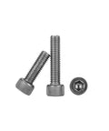 M3 X 50 Millimeter Pure Titanium Cap Head Machine Screws With Inner Hex Socket Drive For Rock Solid Diy Metalworking And Heavy Duty Assembly Jobs Pack Of Four, showing two screws and a hex socket.