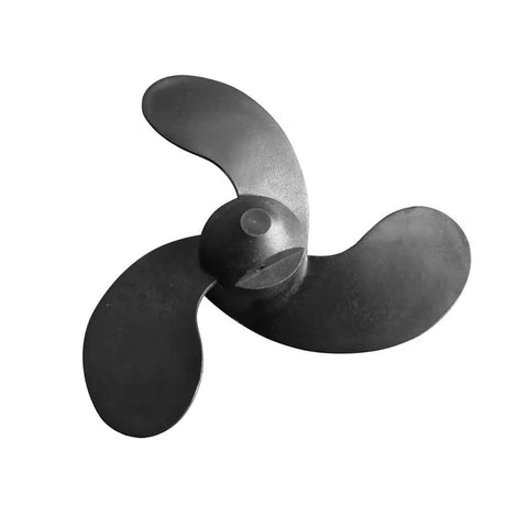 Beefed Up Three Vane Nylon Outboard Propeller Delivers Fast, Responsive Performance, 12mm Shaft, 7.4 Inch Diameter And 5.7 Pitch, Black Finish, Long Lasting Wear, Fits Tohatsu Nissan Mercury 2.5 And 3.5HP Outboards