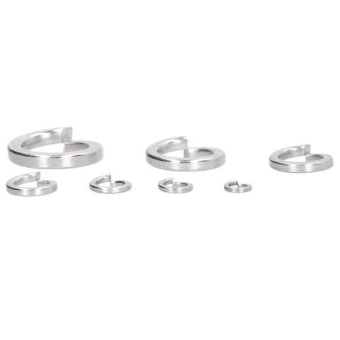 Must-Have 150Pcs A2 Marine Grade Stainless Steel Spring Lock Washers Set Split Square Section Assortment Kit For Automotive And DIY Projects Durable Fastener Hardware M4 Compatible, assorted sizes