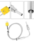 K Type Thermocouple Temperature Probe Sensor For Exhaust Gas Temperature EGT, 1 8th Inch PT With Exposed Tip And Connector