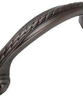 Oil Rubbed Bronze Rope Scroll Cabinet Handle Pull 3 Inch Hole Centers Pack of 10 With 1 Inch Mounting Screws Included Durable Finish