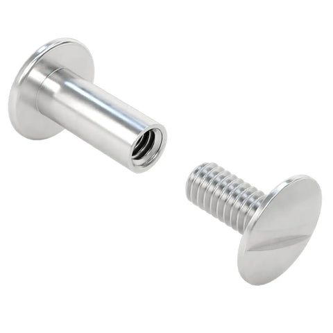 Heavy Duty Aluminum Mounting Threaded Inserts With Slotted Screws And Smooth Barrels Solid Core Fasteners For No Sweat Diy Projects Across Any Job Site Pack Of Four - showing smooth barrel and slotted screw details.