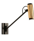 Adjustable Swing Arm Wall Lamp Heavy Duty Metal Bedside Light Modern E14 Wall Sconce For Bedroom Living Room Study with black and gold design.