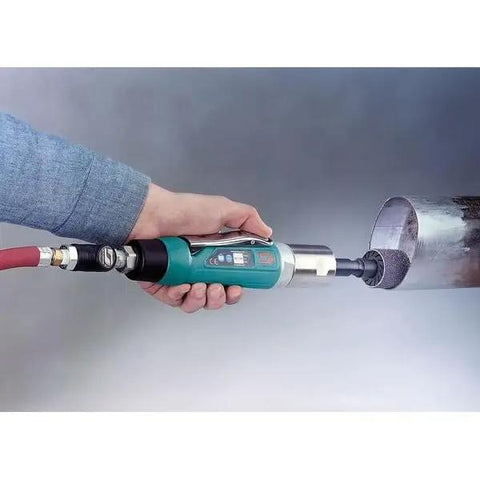 Badass One Horsepower Straight Line Air Die Grinder Pumping Twenty Thousand Rpm With Gearless Motor Rear Exhaust And Easy Swap Collets Built Tough To Polish Metal And Crush Grinding Tasks Like A Shop Floor King