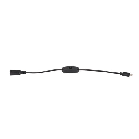 Workhorse USB Type C Power Extension Cable Male To Female Plug With Integrated On Off Switch for devices, 30 cm long.