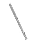 CNC end mill bit, tungsten steel, single-flute spiral, 3.175 mm dia, 32 mm cutting length, 55 mm overall length, side view