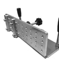 Hefty Aluminum Belt Sander Knife Jig Featuring Smooth Adjustable Angle Grinding Guide for tool sharpening and clamping stability.