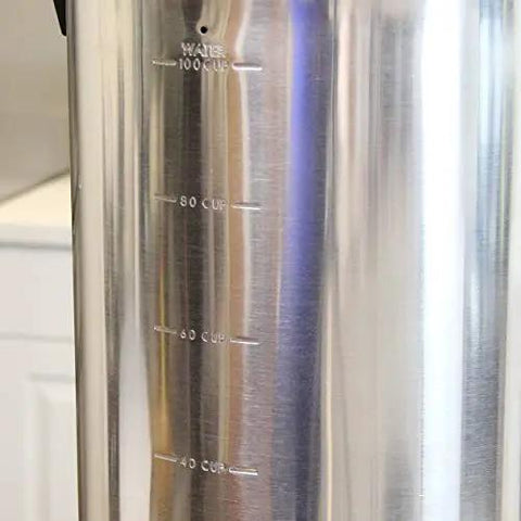 Close-up of 100 Cup Commercial Coffee Urn With Automatic Temperature Control Fast Brewing Easy Clean Up NSF Approved