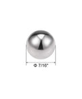 7/16 Inch Bearing Balls 304 Stainless Steel G100 Precision, 20 Pack, Corrosion Resistant And Smooth Finish For Bearings, Mechanical Assemblies, Pro Grade Small Ball Bearings, Ideal For Precision Work. 7/16 inch stainless steel bearing ball shown with diameter label