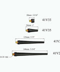 Extensive TIG Gas Lens Collet Bodies Kit For SR WP Series Weld Torch including collet body size variations in black with measurements