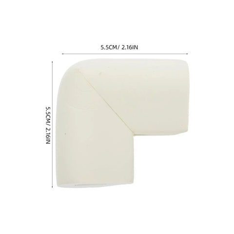 White Foam Corner Protectors 12-Piece U-Shaped Edge Guards, single piece dimensions shown, for furniture and photo frames protection