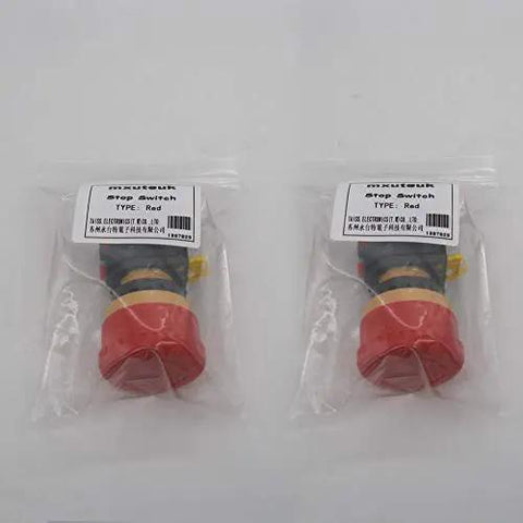 Packaged Red Mushroom Emergency Stop Push Button Switch 22mm Mount Hole 2NC Latching 600V AC 10A 40mm Button for Industrial Safety